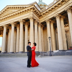 Свадебная фотосессия в Санкт-Петербурге для иностранцев осенью